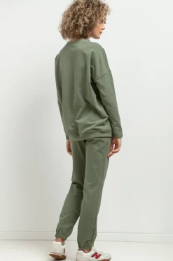 Prosta bluza dresowa - zielona