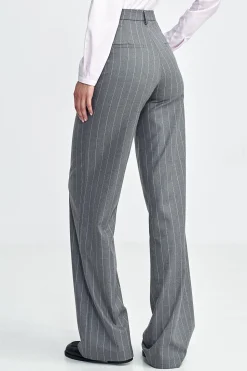 Spodnie bootcut z szerokimi nogawkami – szare
