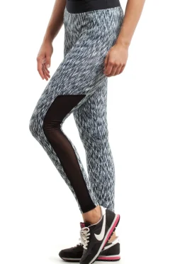 Sportowe legginsy FIT z czarną wstawką na łydce - model 4