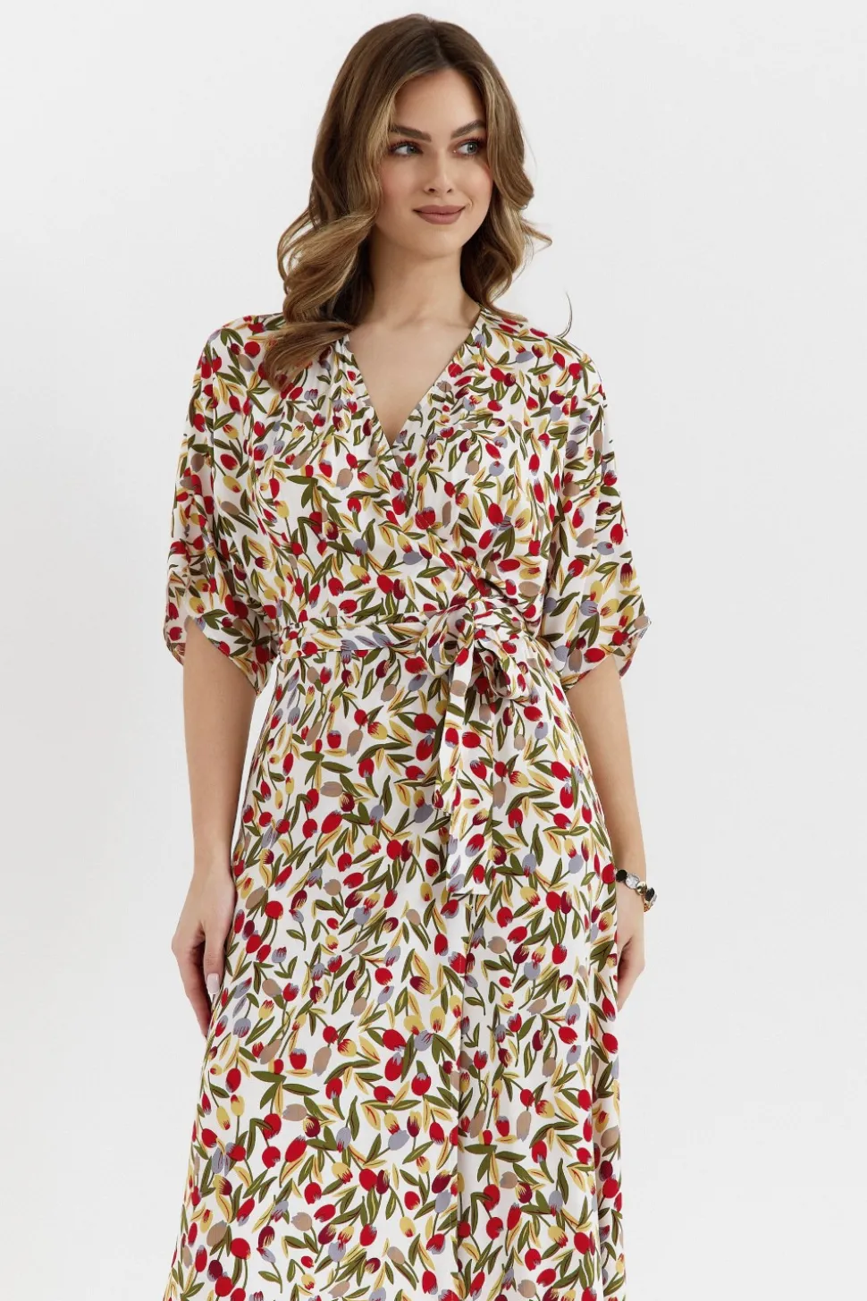 Sukienka maxi wiązana w pasie - model 5