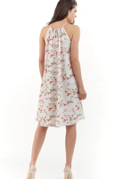 Sukienka oversize bez rękawów - ecru