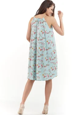 Sukienka oversize bez rękawów - niebieska