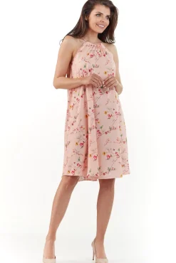 Sukienka oversize bez rękawów - różowa