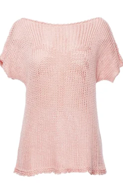 Sweter z palmą - różowy