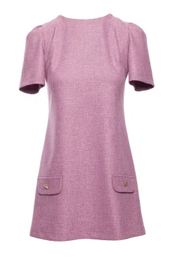 Trapezowa sukienka mini - marsala