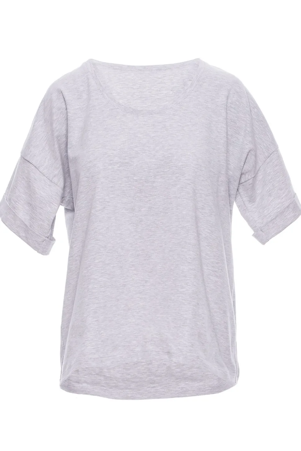 T-shirt oversize z okrągłym dekoltem - szary