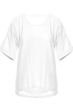 T-shirt oversize z okrągłym dekoltem - ecru