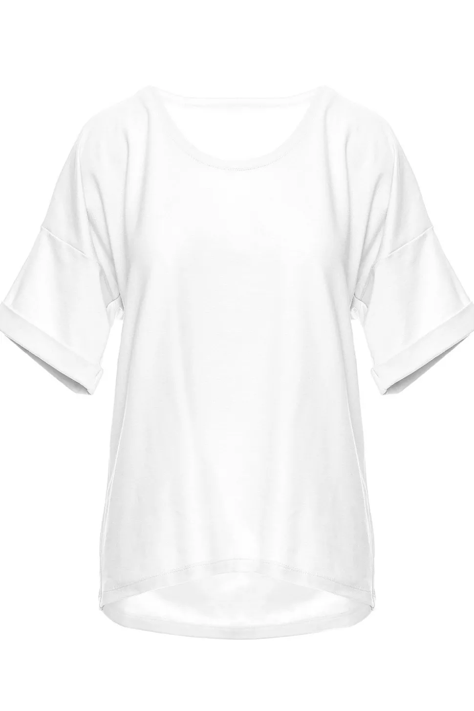 T-shirt oversize z okrągłym dekoltem - ecru