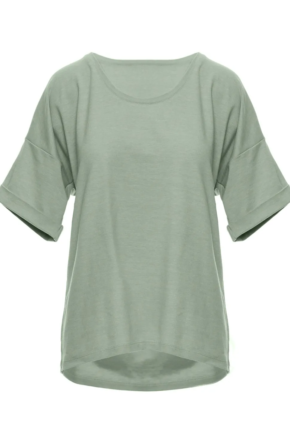 T-shirt oversize z okrągłym dekoltem - pistacjowy