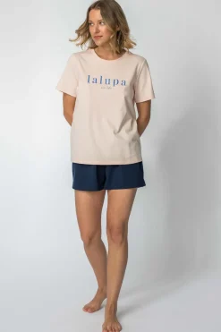 T-shirt z nadrukiem z przodu - brzoskwiniowy