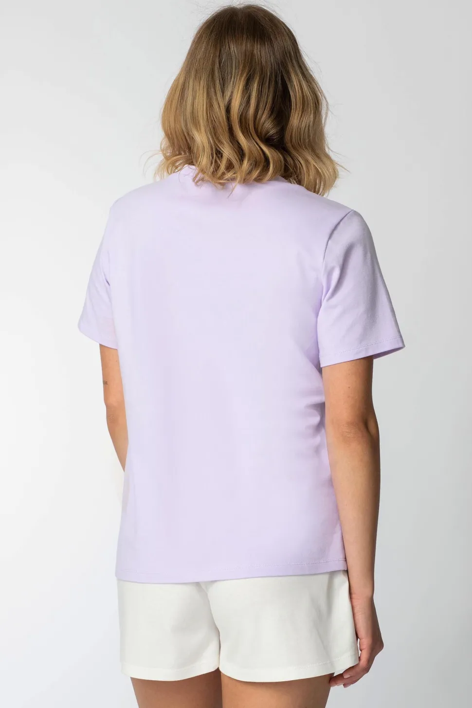 T-shirt z nadrukiem z przodu - wrzosowy