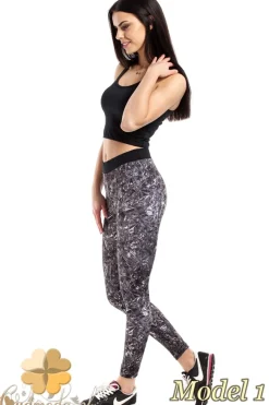 Wyszczuplające legginsy sportowe we wzory - model 1