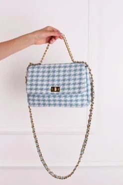 Wzorzysta torebka crossbody Lucy - niebieski